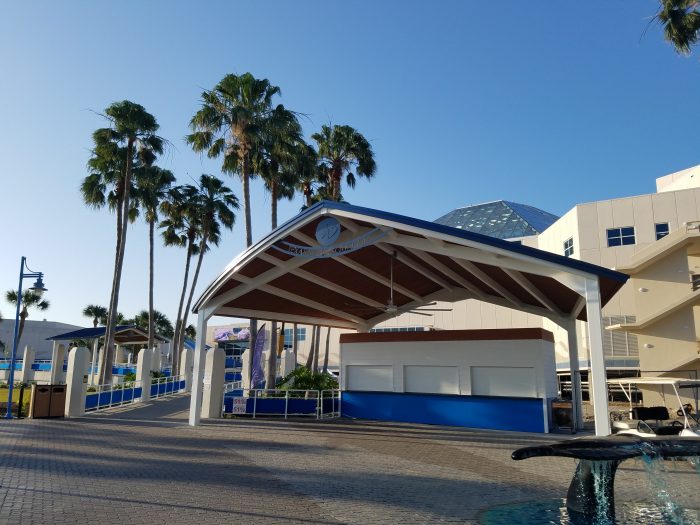Plaza of the Whales at Aquarium's entry ramp