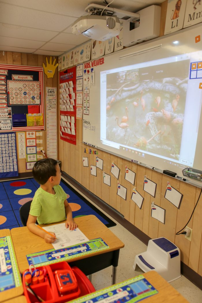 Students in classroom during "Aquavision" session