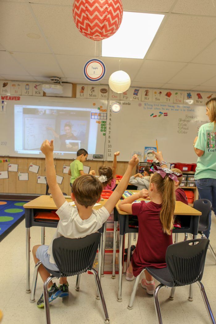 Students in classroom during "Aquavision" session